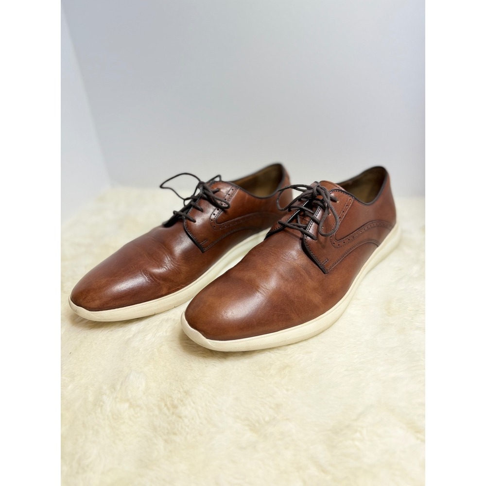 Stacy Adams Mens 9.5M Brown Leather Wingtip Oxford Dress Shoes‎ Perforated
